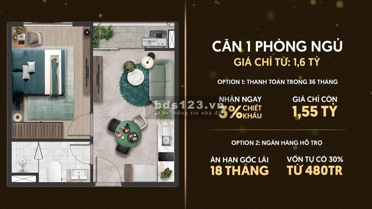 Cơ hội đầu tư không thể bỏ qua, cách quận 1 - TP.HCM chỉ 20 phút | căn hộ The Emerald 68
