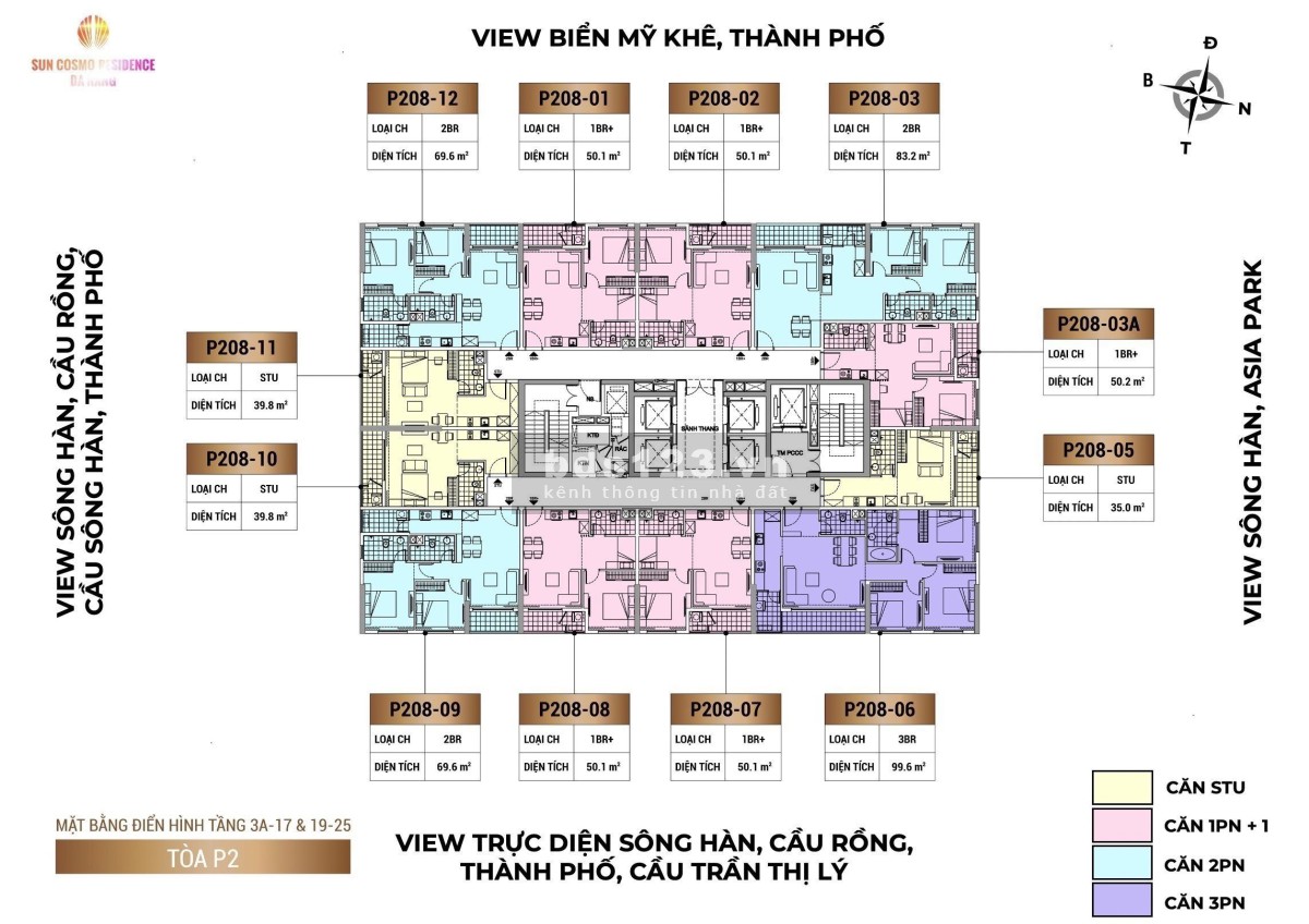 Bán căn hộ studio 1PN 35m2 tại Sun Cosmo, view sông Hàn