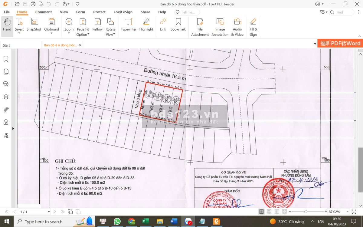 90m2 đất full thổ cư, Lê Tần phường Đồng Tâm, Vĩnh Yên, Vình Phúc - 1tỷ8