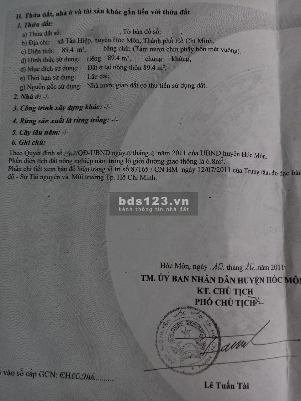Bán nhà cấp 4 có gác, Tân Hiệp 18, Tân Hiệp, Hóc Môn, 89m2, SHR, giá 690 triệu