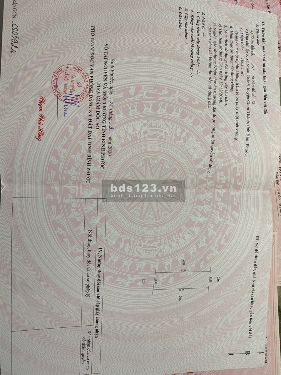Tôi bán đất mặt tiền ngay TT hành chánh Chơn Thành