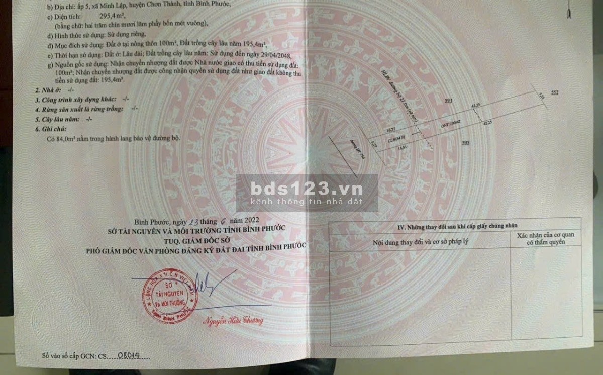 Bán đất nền Chơn Thành mặt tiền đường DT 756, sổ sẵn