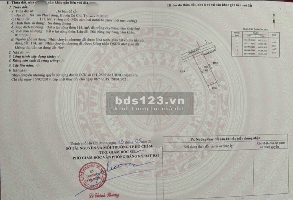 Bán đất ngợp, thổ cư, Lê Thị Sắt, Tân Phú Trung, chính chủ, 123m2, 575 triệu, Sổ Sẵn