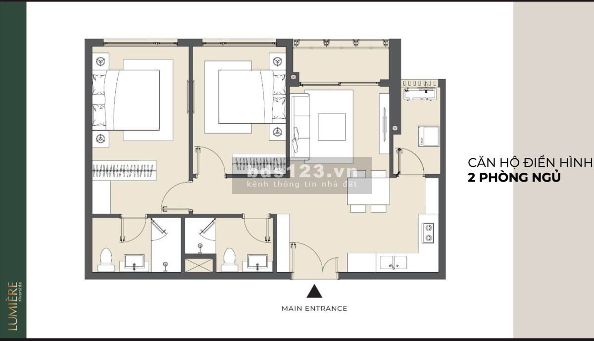 Chính chủ cần bán gấp căn hộ cao cấp Lumiere Riverside, 2 phòng ngủ, toà West, LH 0908062575 Chị Như