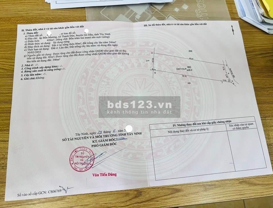 Chủ ngợp bán nhanh 426m2 đất, giá chỉ 510tr, tại đường 28 Ấp Bến Mương, Thạnh Đức, Gò Dầu