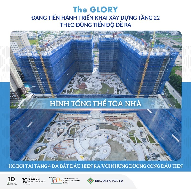 Cập nhật tiến độ xây dựng căn hộ Midori Park The Glory tháng 10/2023