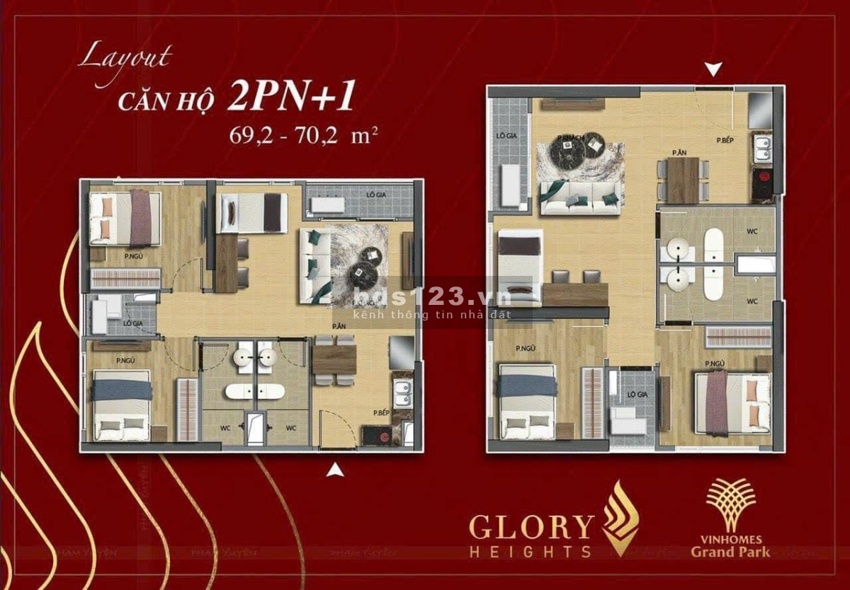 Suất nội bộ Glory Heights studio-1,67tỷ, 1PN+1-1,9 tỷ, 2PN-2.3tỷ, 2PN+1-3,2 tỷ 3PN-3,9tỷ. CK 10%