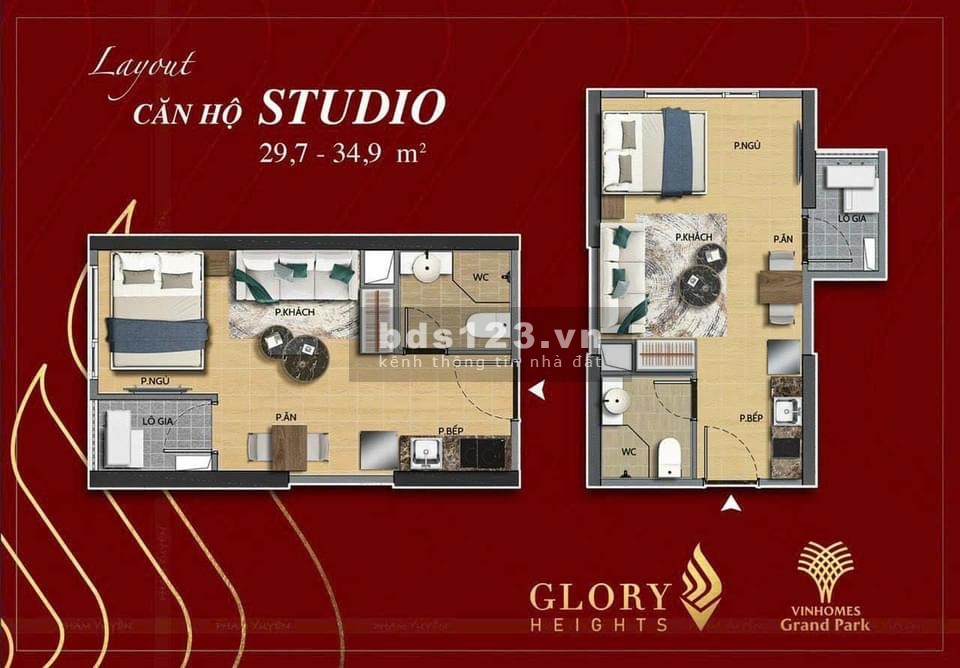 Suất nội bộ Glory Heights studio-1,67tỷ, 1PN+1-1,9 tỷ, 2PN-2.3tỷ, 2PN+1-3,2 tỷ 3PN-3,9tỷ. CK 10%