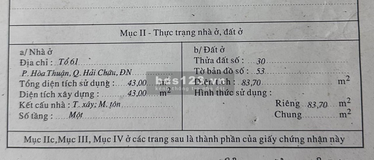 Bán đất | 84m2 | Kiệt 35 Trưng Nhị, Hải Châu, Trung tâm Đà Nẵng