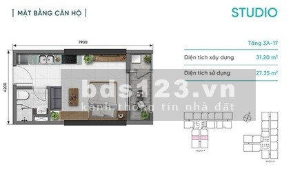 Chính chủ bán căn studio D-Aqua DT 31m² - giá siêu mềm + giảm SNH lộc to (56 - 119 triệu)