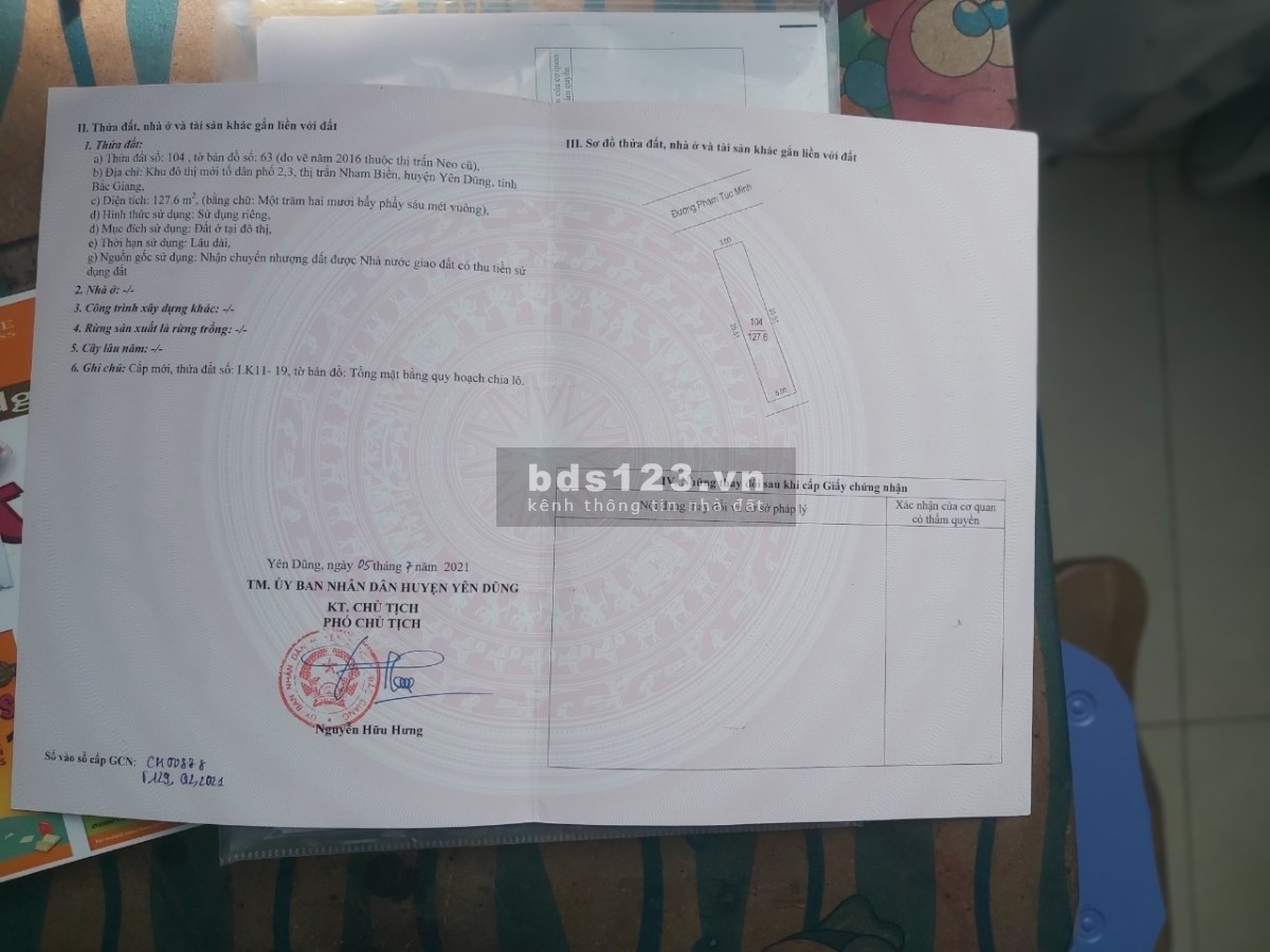 Bán lô đất nền LK11-19, trục chính đường 24m, dự án Gwin Garden, TT Neo Yên dũng BG, giá 2 tỷ 568