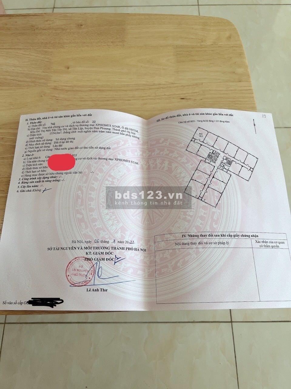 Nhỉnh 1,7 tỷ căn 2N2VS chung cư mới, có sổ, ở được ngay,tầng trung tại Xp Homes Star Tân Tây Đô