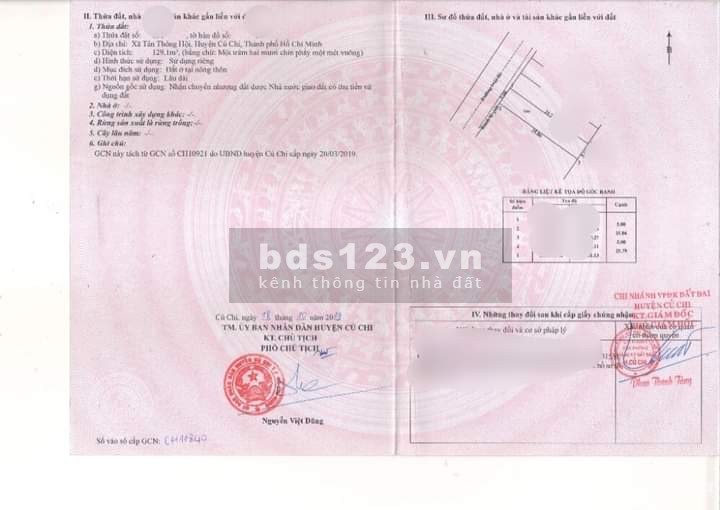 129m2 đất thổ SHR giá ngợp 590 triệu đường Nguyễn Thị Hé, Tân Thông Hội, Củ Chi