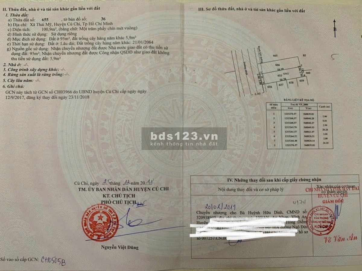 Cần bán gấp lô đất đường nhựa 1/ Trương Thị Kiện, Thái Mỹ, Củ Chi giá chỉ 900 triệu