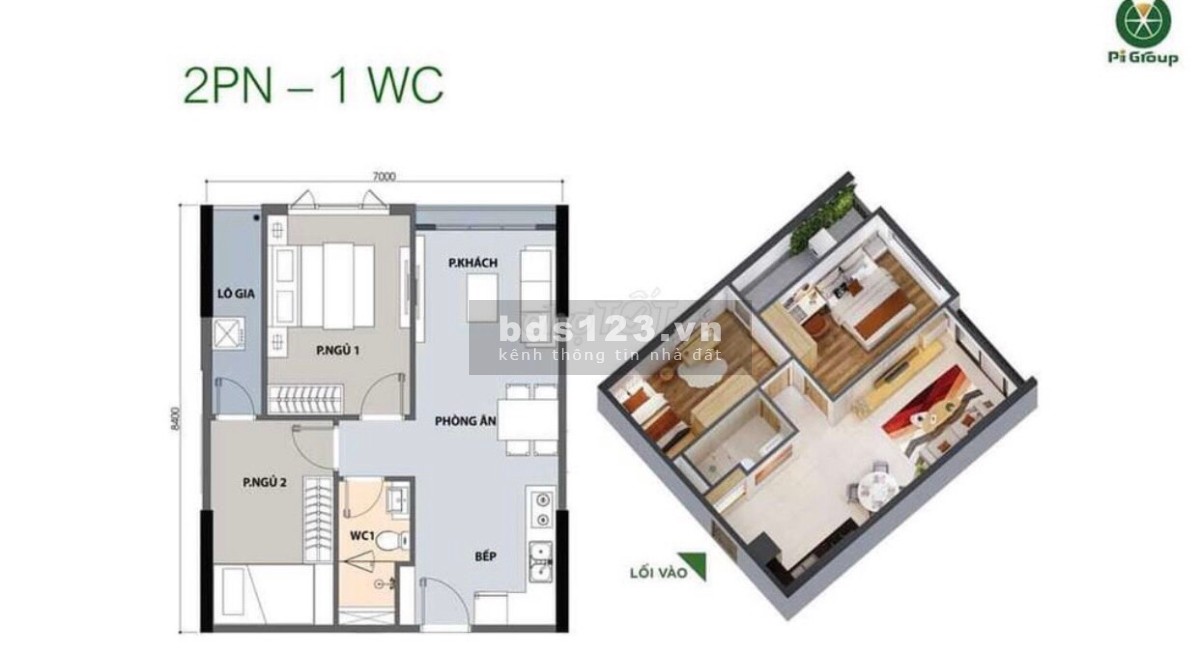 Chính chủ bán căn hộ SmartHome 57m2 - 2PN 1WC, Picity High Park, quận 12