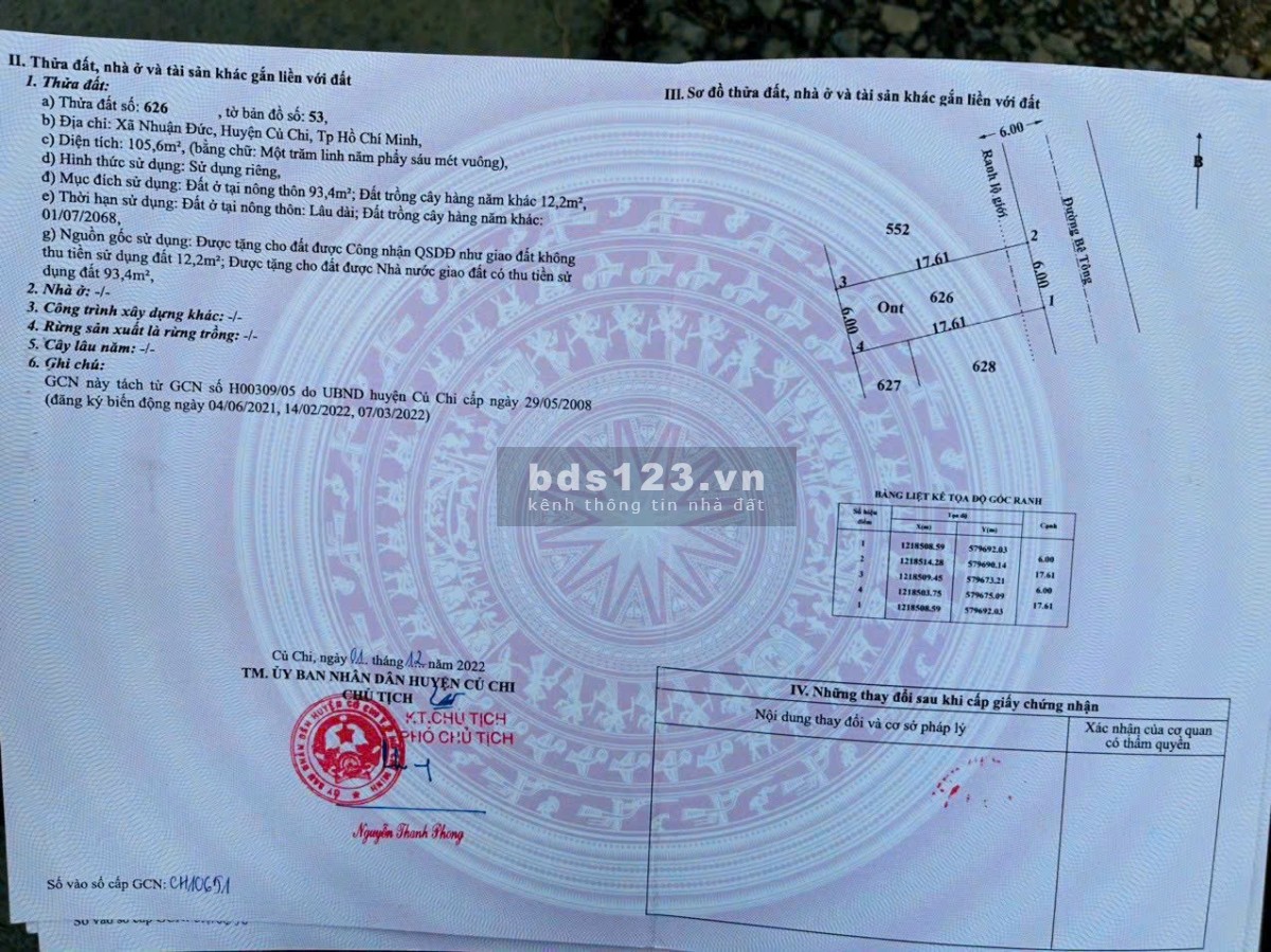 Cần bán gấp 105m ngang6x17 1 sẹc đường Nguyễn thị Rành giá chỉ 2 ty050 chốt