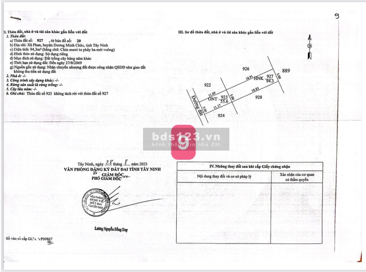 Bán đất xã Phan- DMC view núi bà, giá 450tr cách TP Tây Ninh 5p, DT 150m2 thổ cư