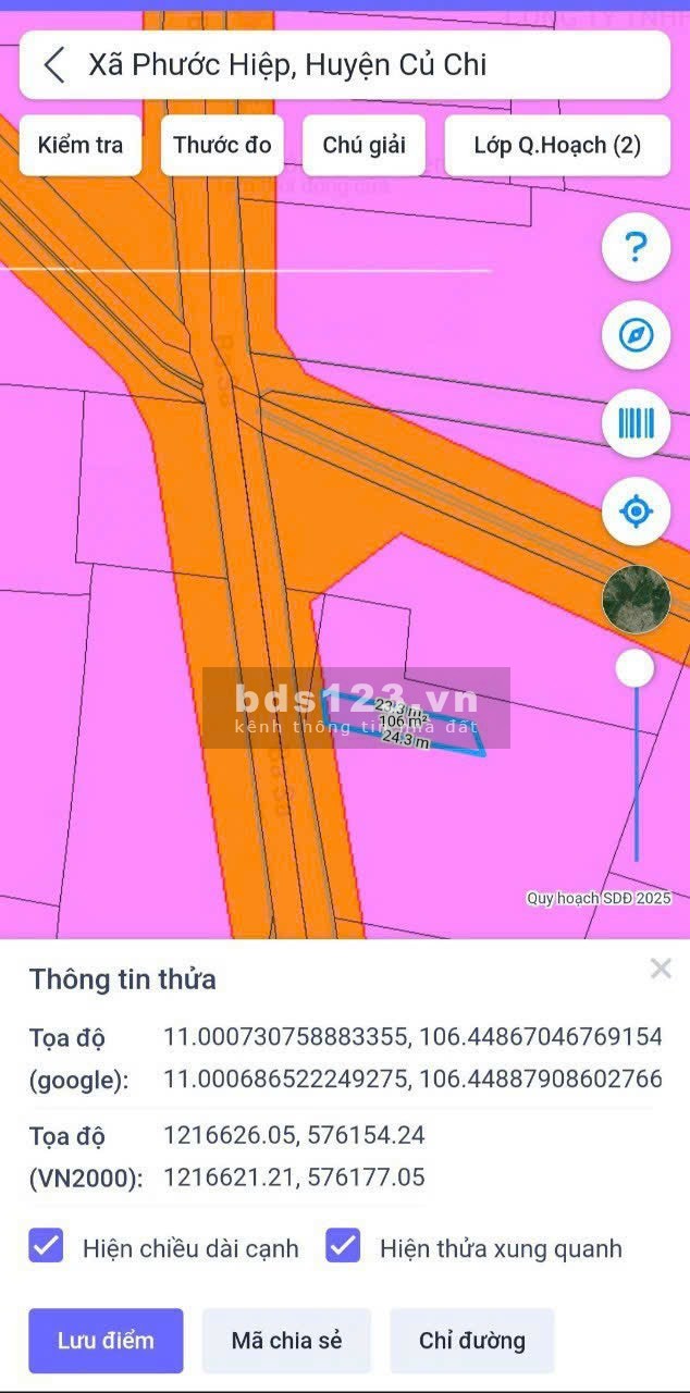 Đất MT kinh doanh lộ giới 30m đường Basa Phước Hiệp Củ Chi 117m