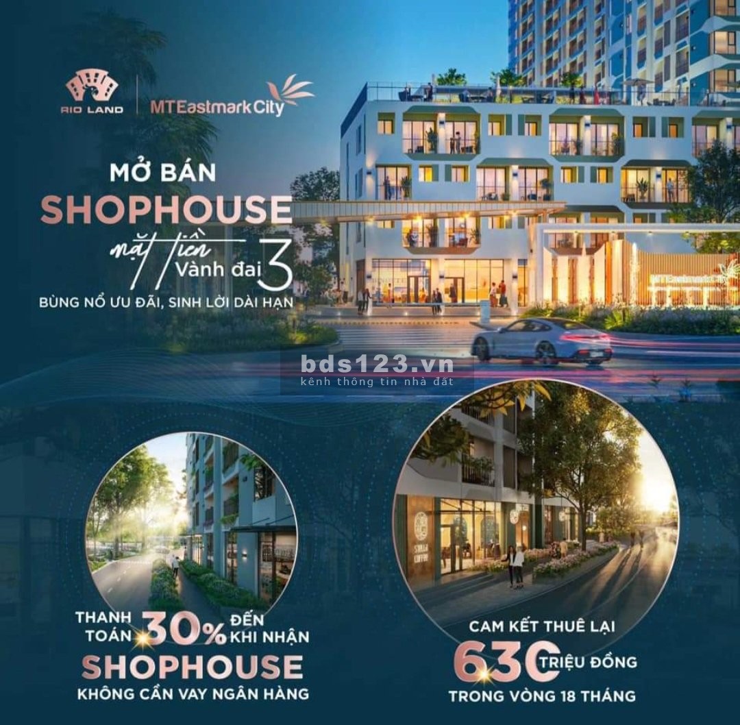 Sở hữu ngay SHOPHOUSE MT Eastmark City giá siêu tốt mặt tiền đường VĐ3 nhận ngay chiết khấu 8%