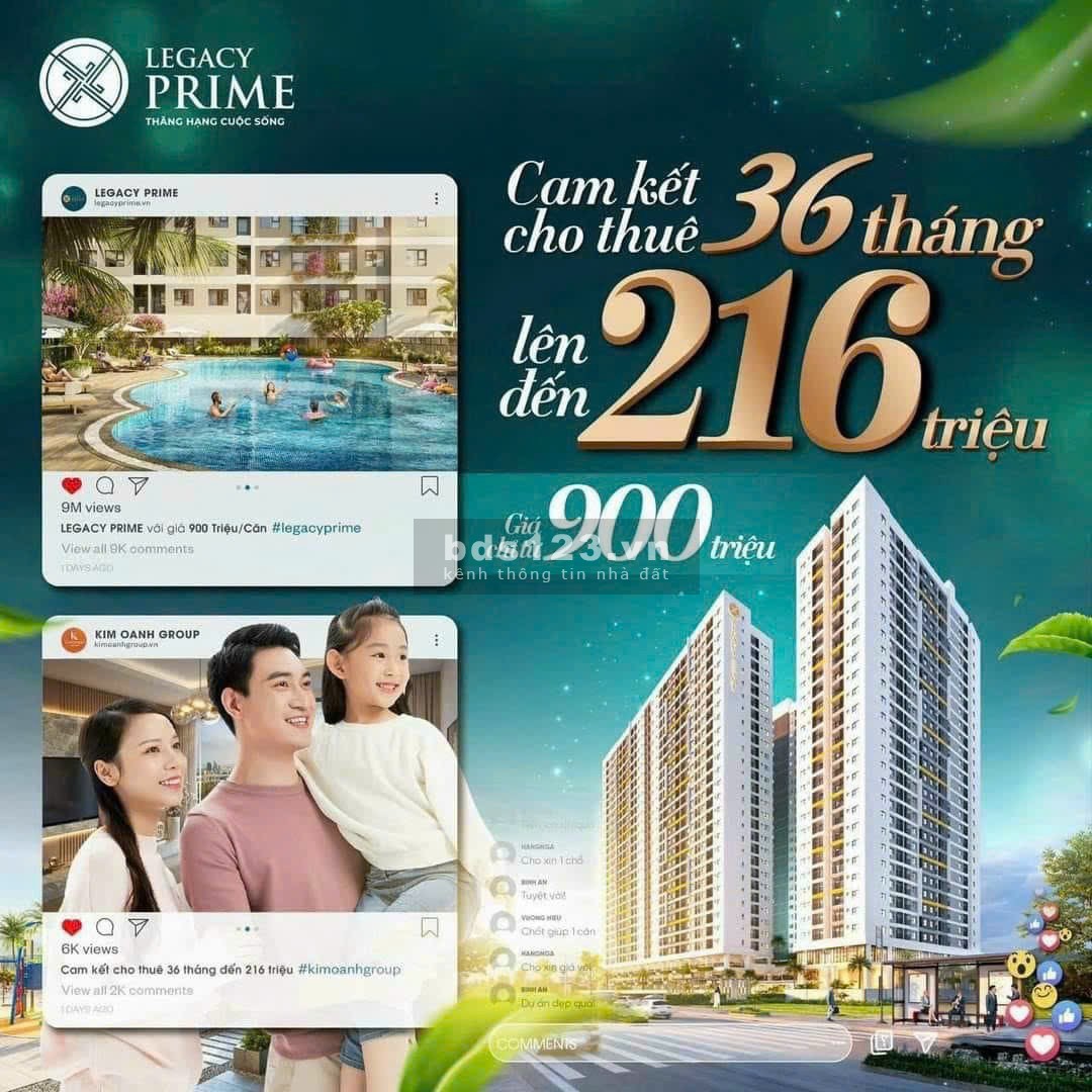 Cập nhật giá bán căn hộ Legacy Prime T11/2023 mới nhất, khuyến mãi siêu khủng giỏ hàng đặc biệt