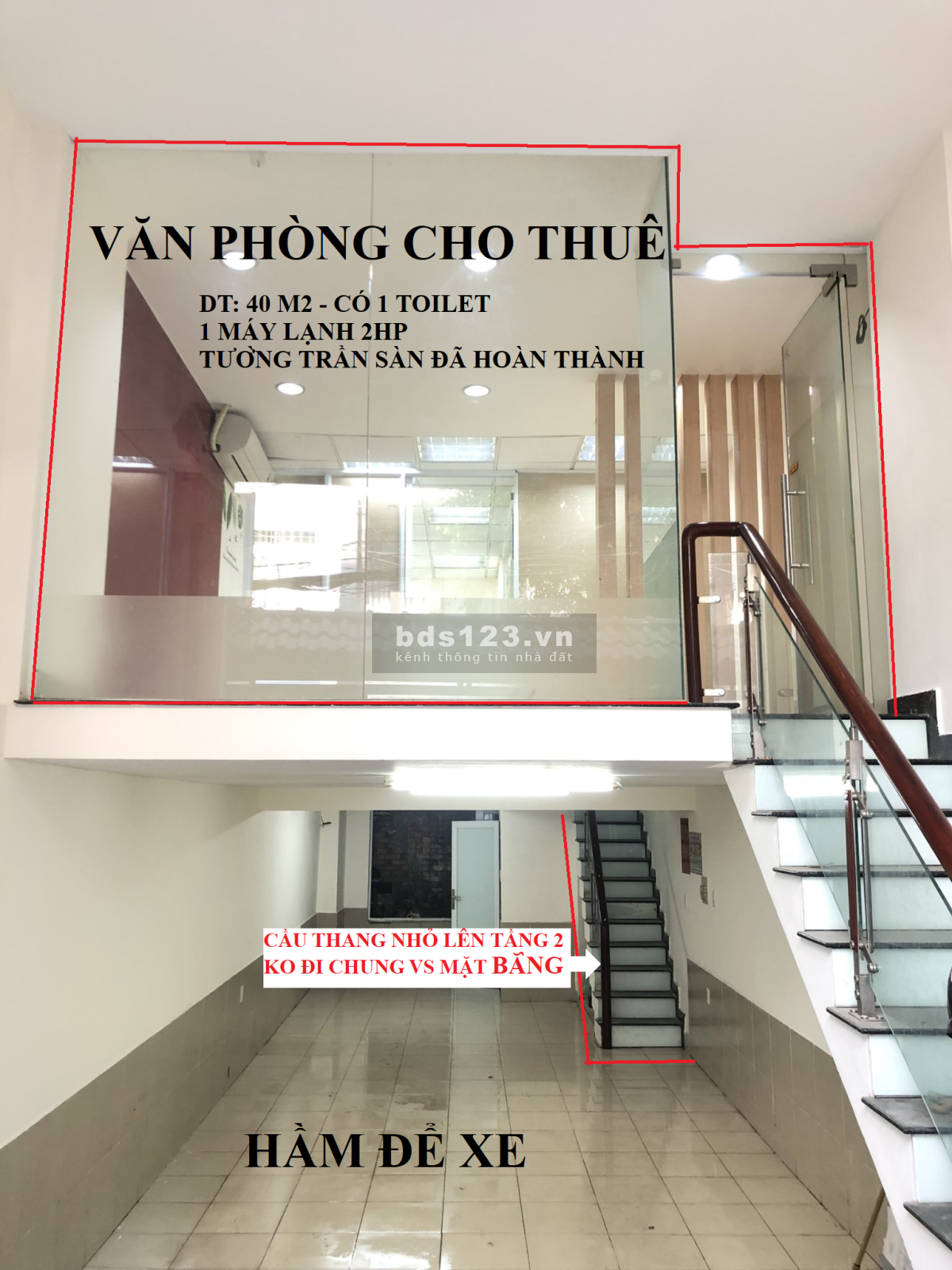 7TR/TH có mặt bằng rộng 40M2 cho 10 nhân sự, có hầm xe lớn, hẻm 10M số 72 Bùi Đình Túy