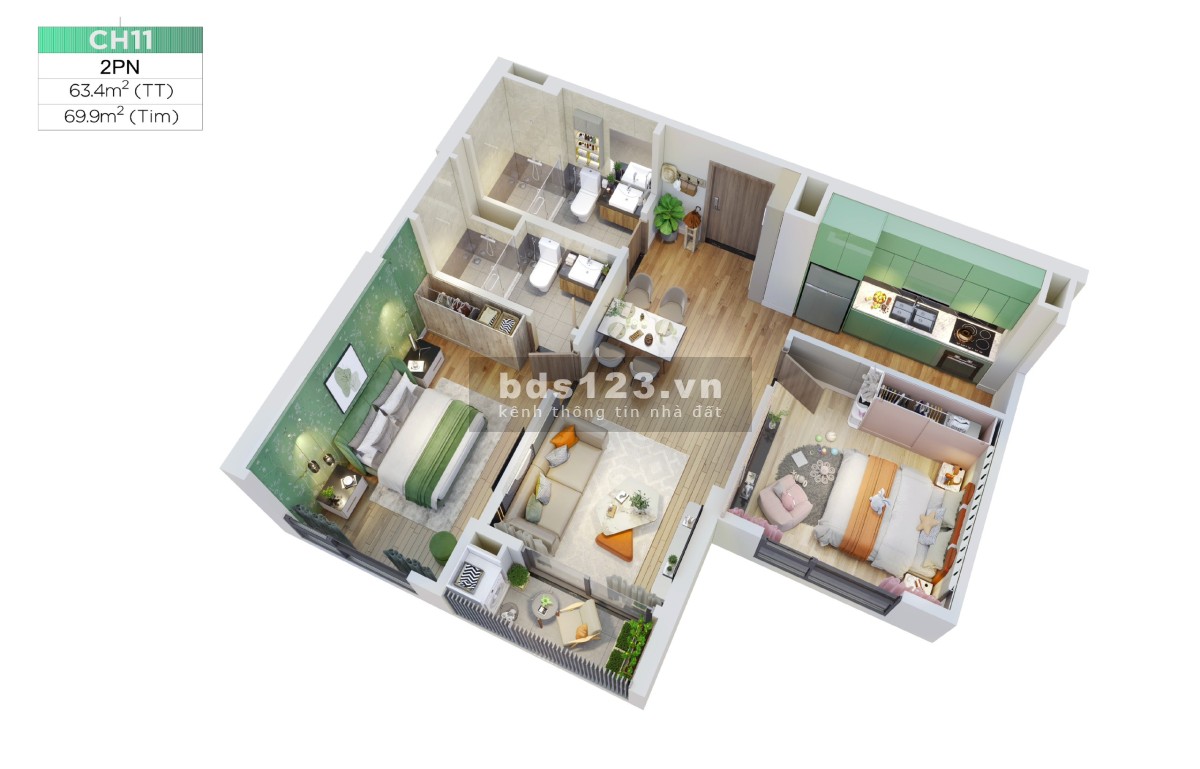 Bán căn hộ 2PN2WC Canopy Vinhomes Smart City giá tốt nhất