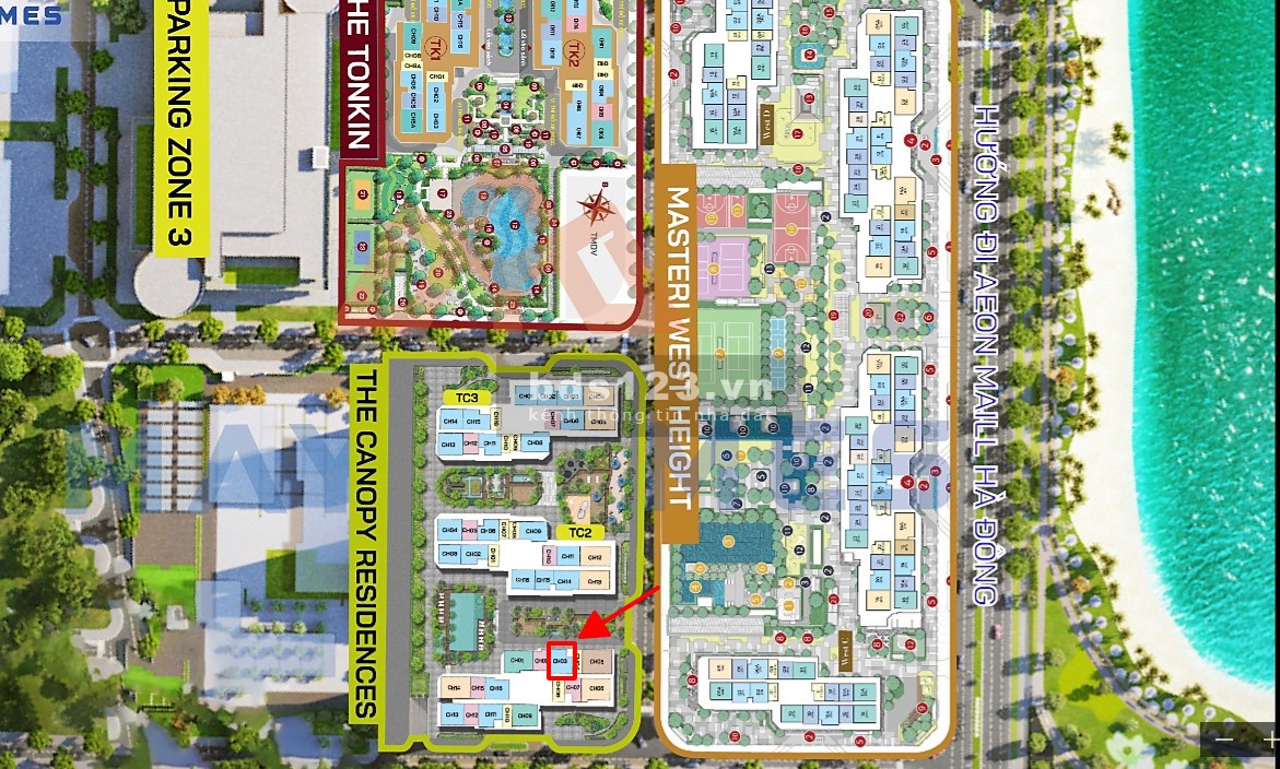 Bán căn 2PN 70m view công viên, bể bơi Canopy tầng trung Vinhomes Smart City giá 3,7 tỷ