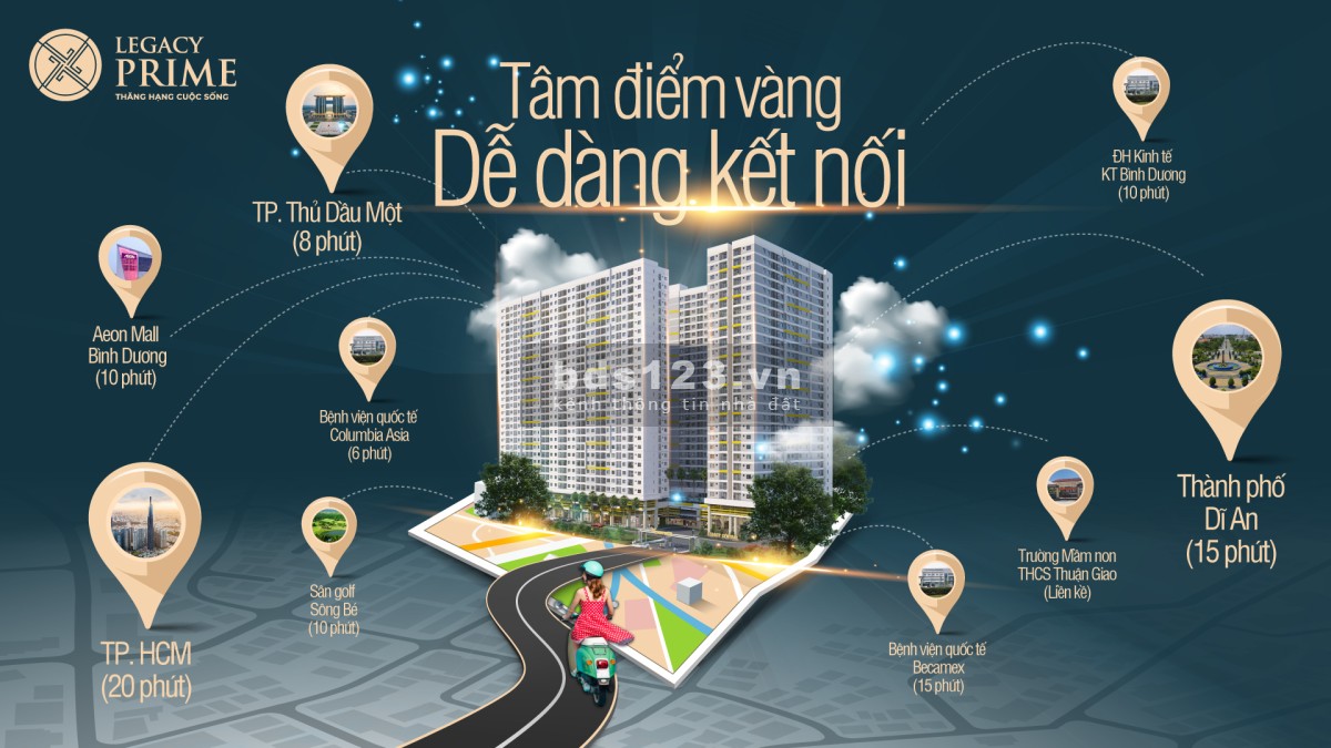 Bán căn hộ Legacy Prime Thuận An đầy đủ nội thất cao cấp chỉ thanh toán trước 99tr