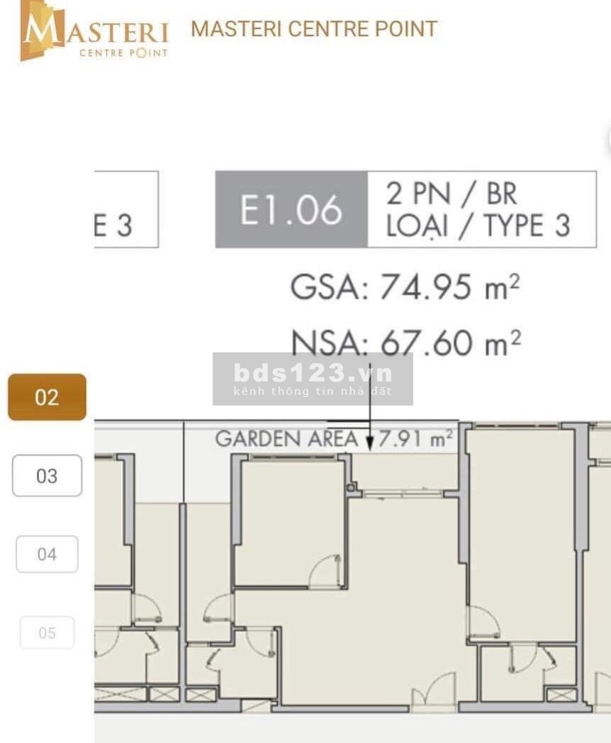 Bán gắp căn hộ 2PN, DT 82m² Masterise Centre Point tại Vinhomes Grand Park, giá 3.6 tỷ (43tr/m²)