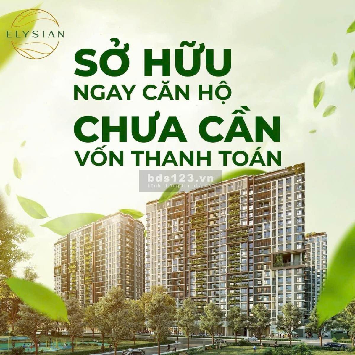 Bán căn hộ dự án Elysian lộ trình thanh toán " Không lo âu" trong vòng 2 năm