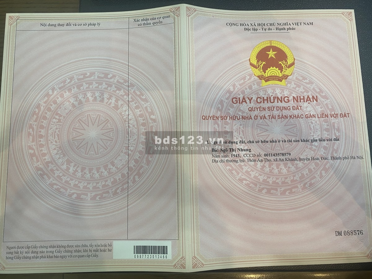 Cần bán thửa đất 45,6m2 tại An Khánh - Hoài Đức - Hà Nội
