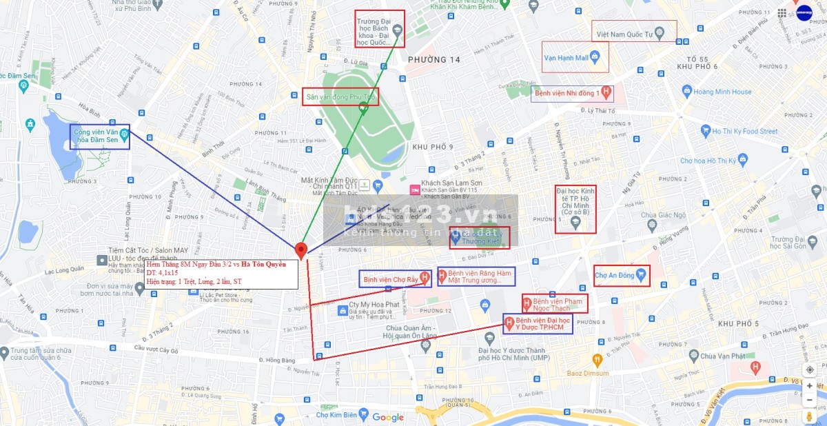 Nhà đẹp, hẻm nhựa 8M ngay 3/2 với Tạ Uyên, DT: 4.1X15, 3 tầng + Lửng, 9 tỷ