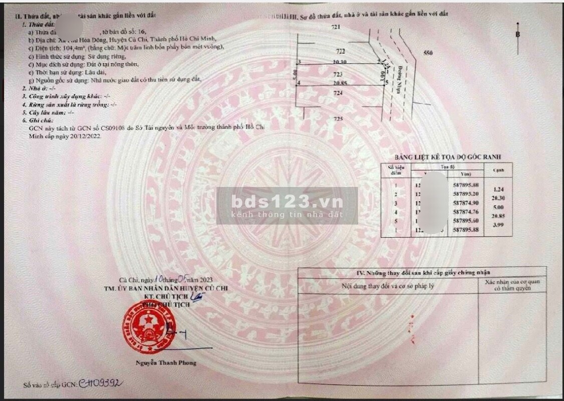 Cần bán liền kề 2 lô đất hơn 200m full thổ thích hợp xây trọ Củ Chi
