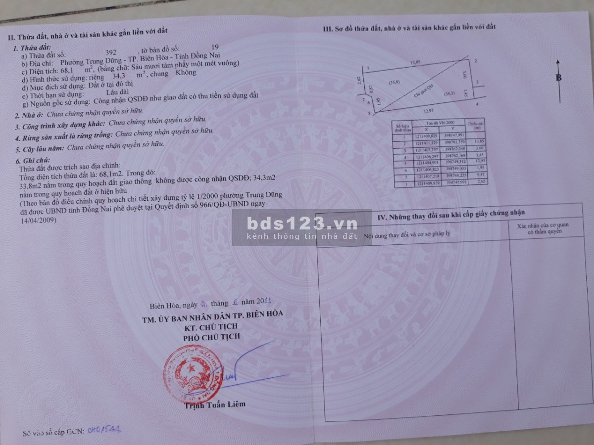Chính chủ bán nhà cấp 4 tại trung tâm Biên Hòa - có SHR - DT: 70M2- 2,3 ty