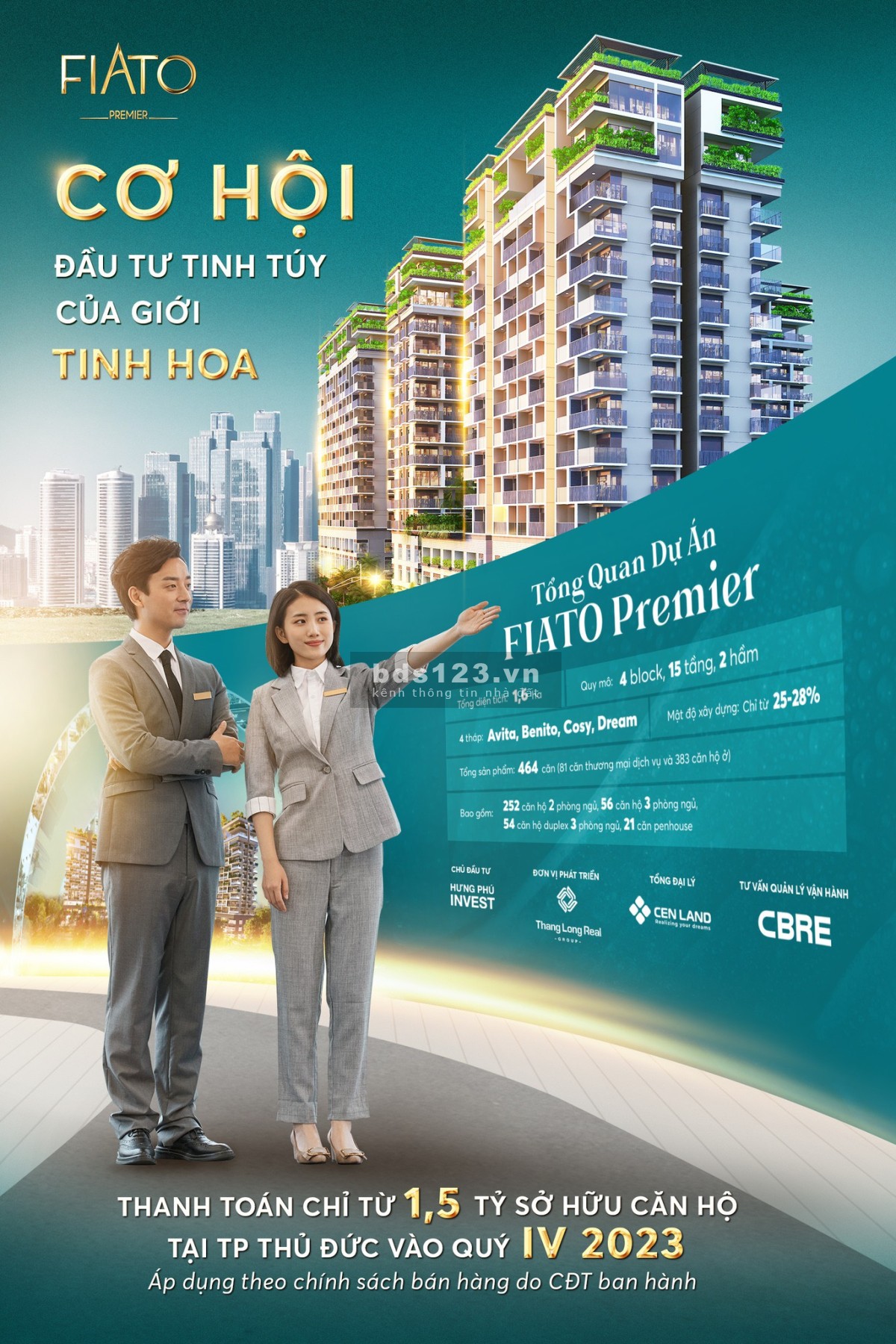 Mở bán căn hộ Fiato Premier ngay tại TP Thủ Đức