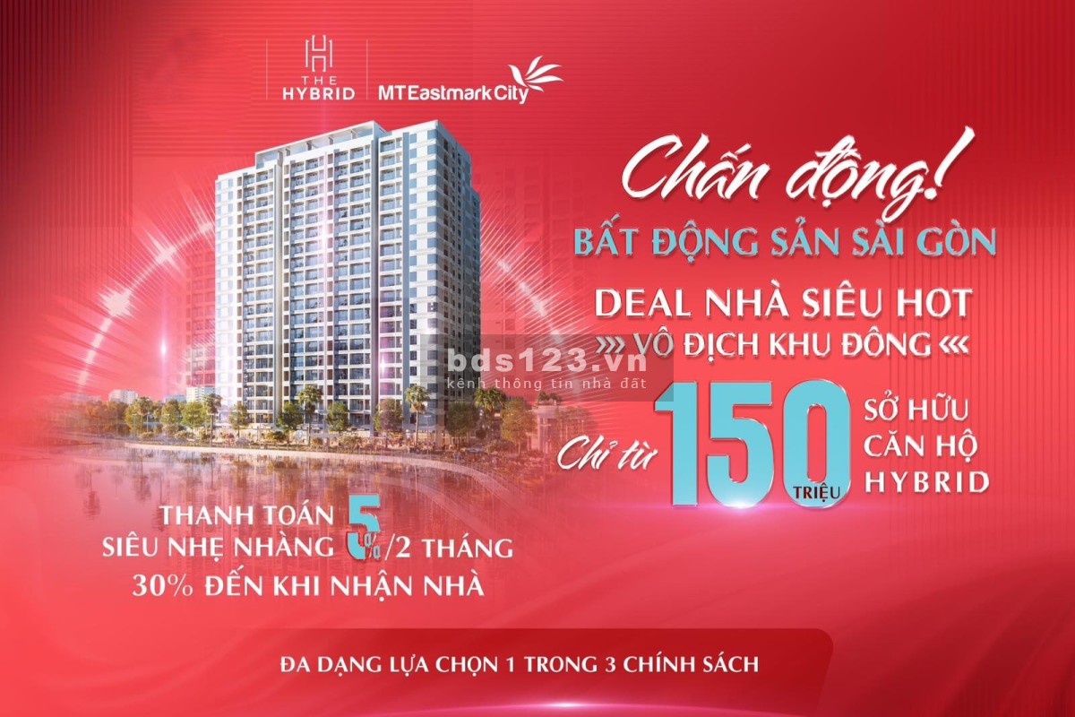 Chiết khấu 10% chỉ cần đóng 5%/ đợt, tặng full nội thất hoặc hỗ trợ lãi suất 2 năm, căn hộ Hybrid