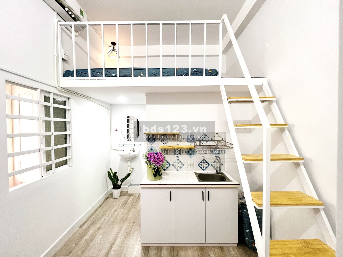 Phòng có gác full nội thất cho thuê 25m2 gần Hoàng Văn Thụ Tân Bình