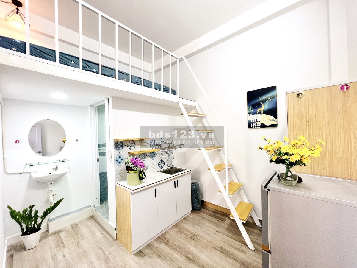 Phòng có gác full nội thất cho thuê 25m2 gần Hoàng Văn Thụ Tân Bình