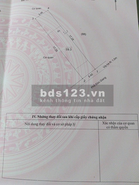 (Chính chủ) Bán đất tặng nhà mặt phố Đức Giang - Long Biên, HN - DT 9m2 giá 7.5 tỷ (Có thương lượng)