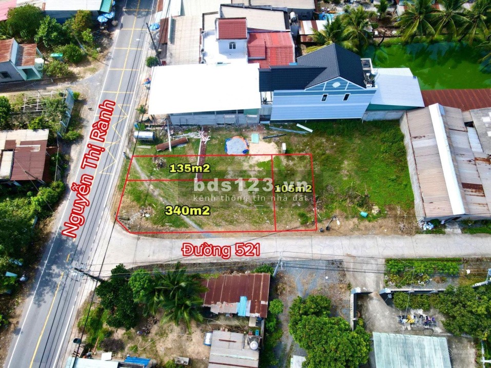Cần bán đất TPHCM gấp, lô góc đường Nguyễn Thị Rành với đường 521 xã Nhuận Đức, Củ Chi