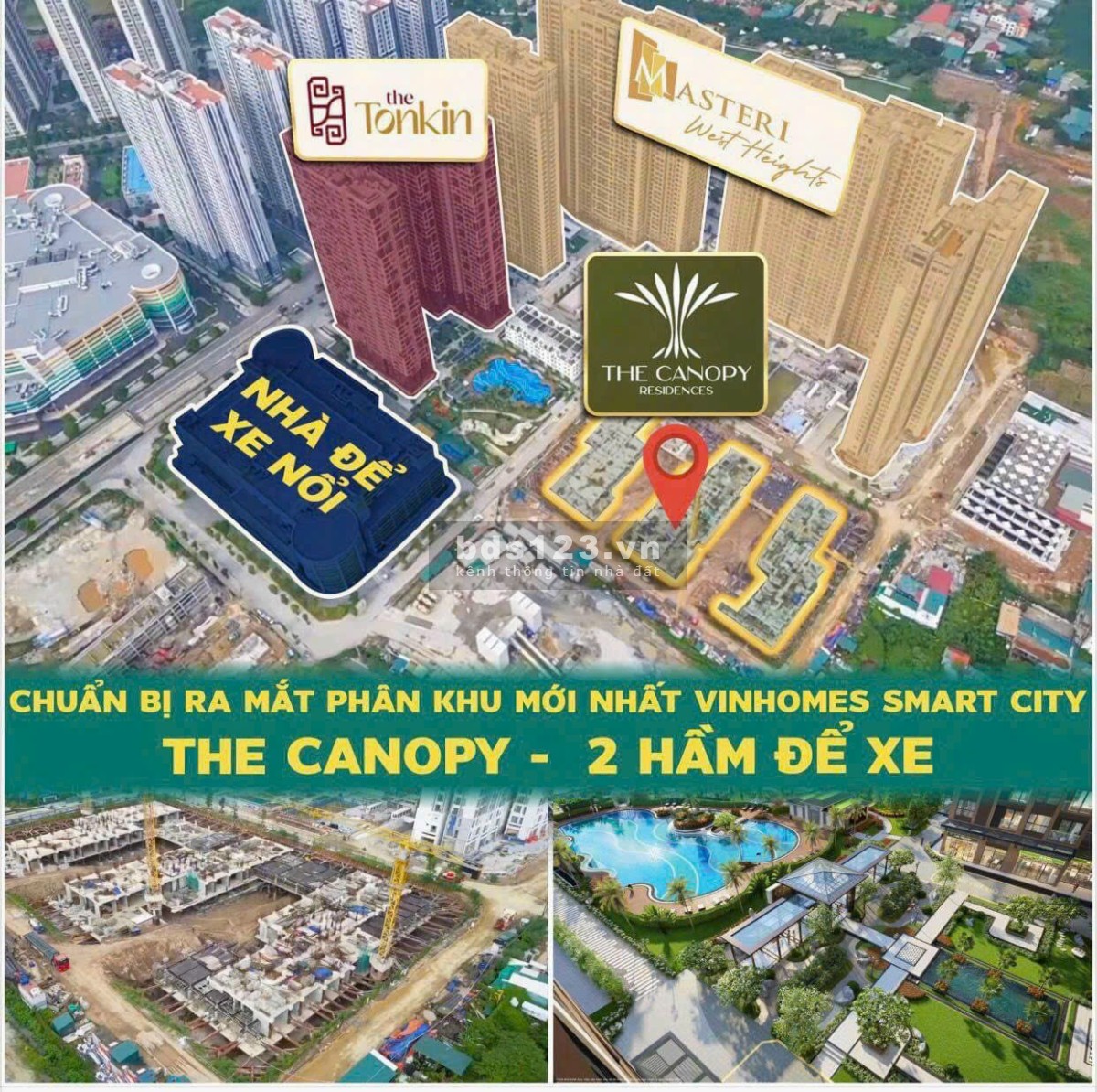Canopy Vinhomes Smart City mật độ thấp, phủ xanh cao 2 hầm xe, gần công viên từ 1,5 tỉ