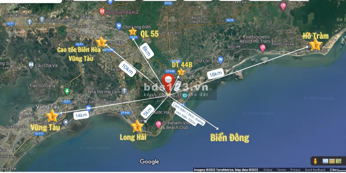 Hơn 1ha đất ONT có 800tc, 73m mặt tiền nhựa, cách biển Phước Hải 3km, view núi Minh Đạm, chỉ 30Tỷ