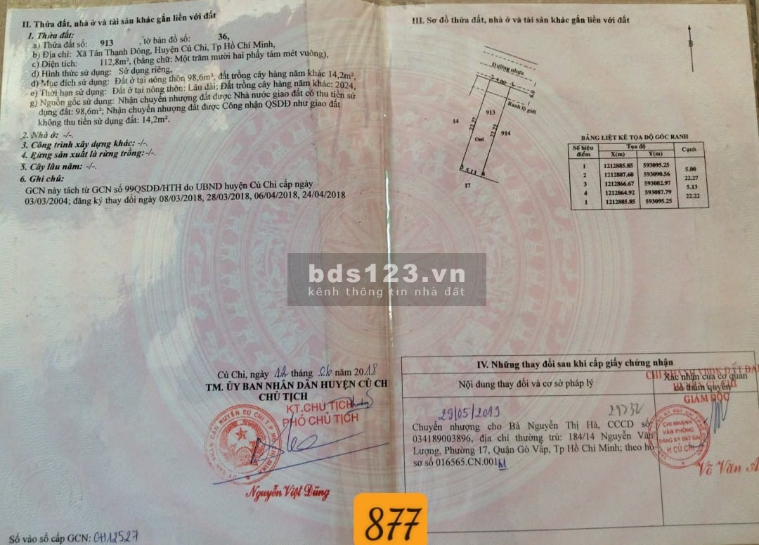 Chính chủ gửi bán 5 lô đất ngay chợ chiều SHR 112M2 full thổ chỉ 470 triệu