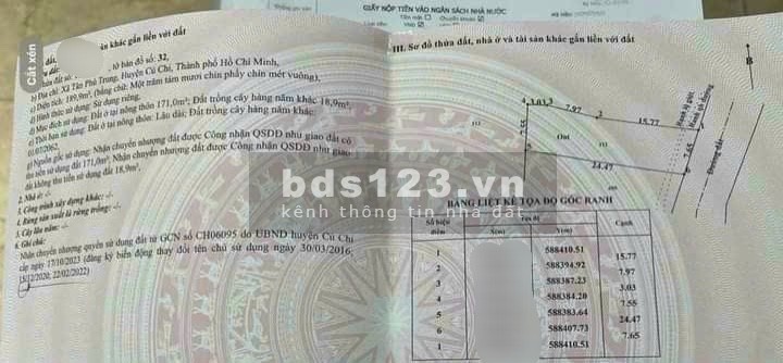 Bán 188m làm dãy trọ 7 phòng trọ thu nhập gần 20tr tháng Tân Phú Trung