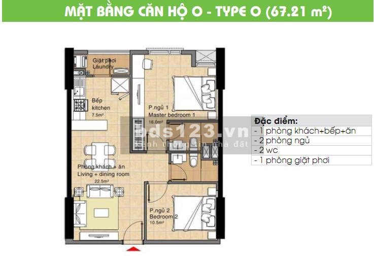 Bán căn hộ Era Town, Quận 7. 67m2 2pn 2wc. Gía 1.55ty. lh 0902952207