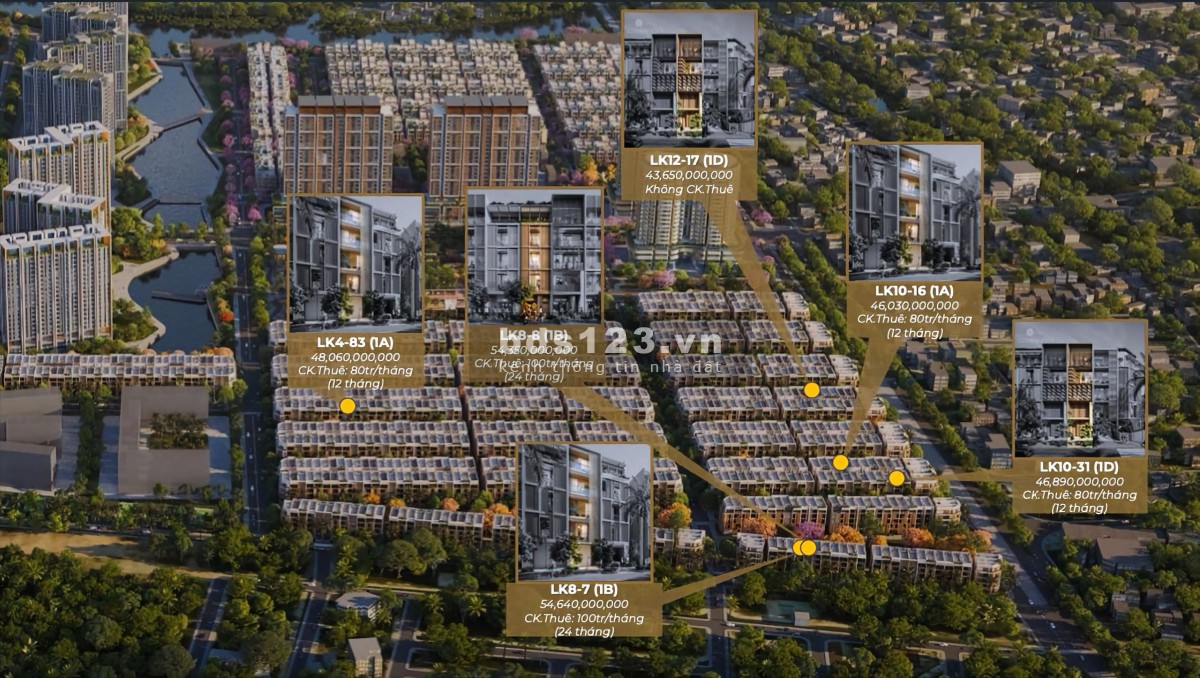 Sốc - Chủ ngộp bán gấp nhà phố SoHo Global City, Q.2 - Mua 40 tỷ - Bán 29.6 tỷ