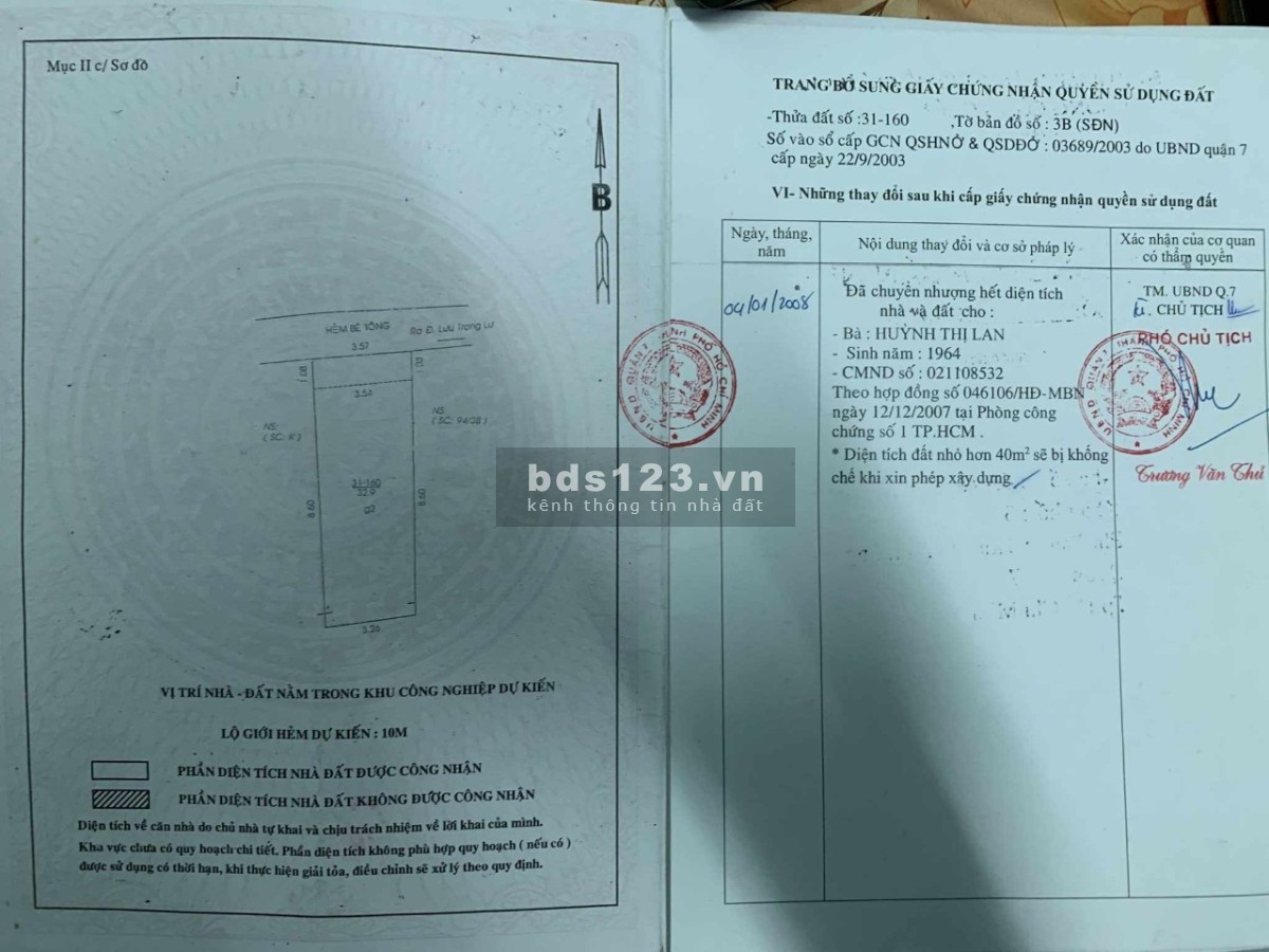 Chính chủ bán gấp Nhà 63/47 Lưu Trọng Lư Phường Tân Thuận Đông Quận 7