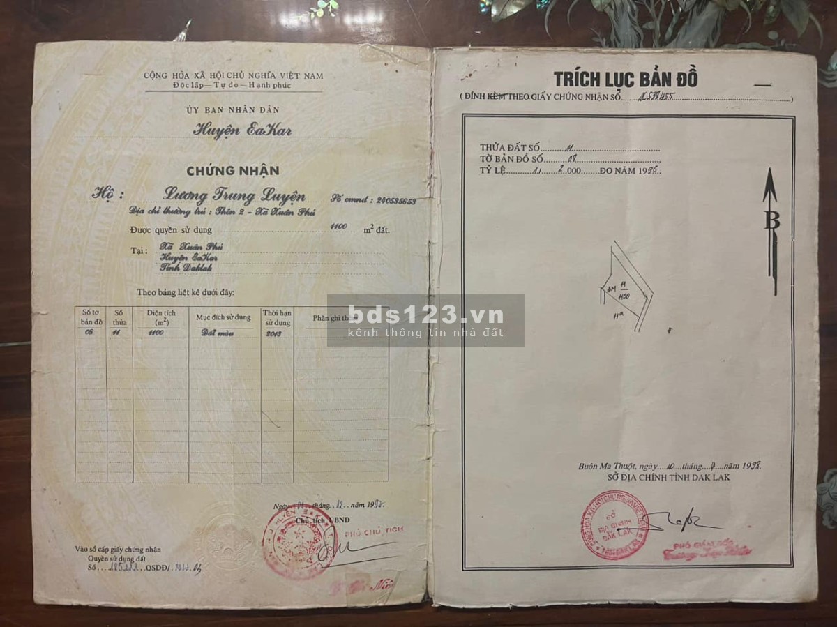 Chính chủ Cần bán lô đất tại thôn 2, Xã Xuân Phú, Ea Kar, Đắk Lắk