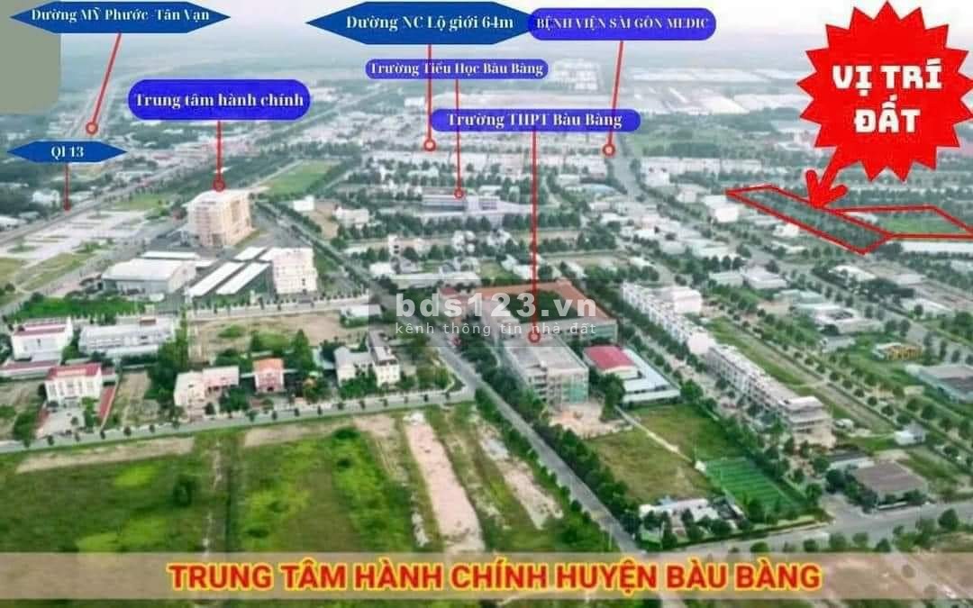 Đất Trung Tâm Hành Chính Bàu Bàng, SHR, Giá rẻ công chứng sang tên ngay, Viettinbank cho vay 70%