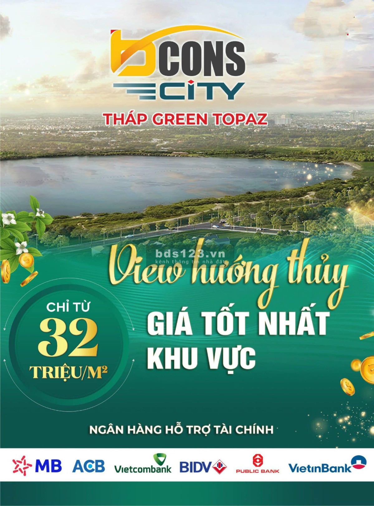 Bcons City thanh toán 10% ký HDMB, hỗ trợ ân hạn gốc lãi đến nhận nhà, ck 7,5%, tặng tủ lạnh 600l